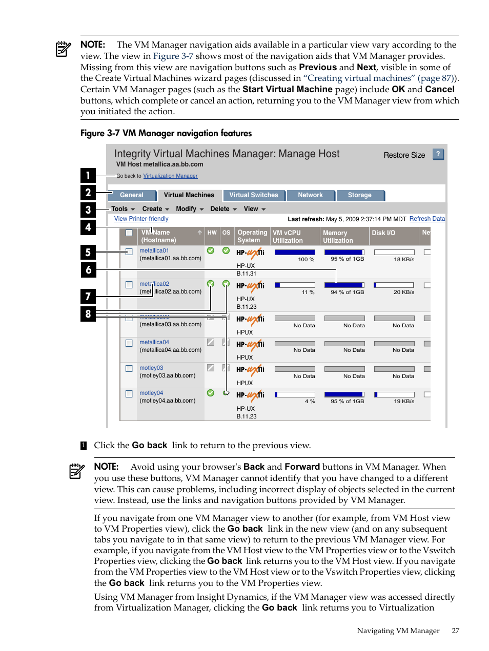 Figure 3-7, Integrity virtual machines manager: manage host | HP Matrix Operating Environment Software User Manual | Page 27 / 138