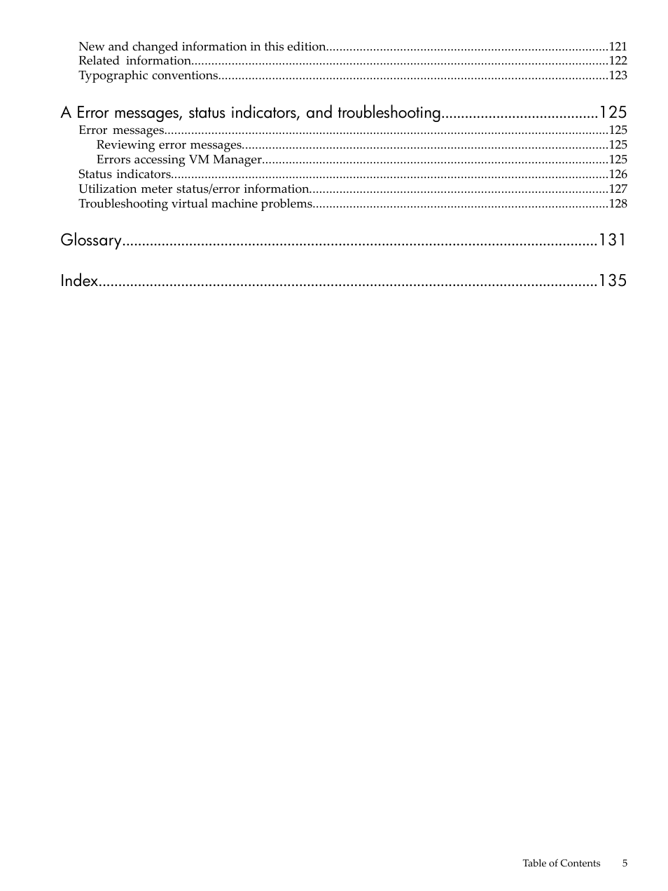 Glossary index | HP Matrix Operating Environment Software User Manual | Page 5 / 138