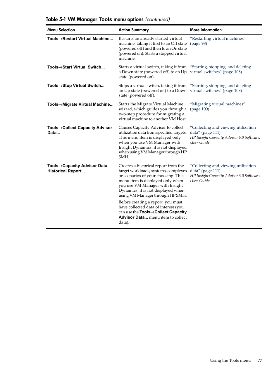 HP Matrix Operating Environment Software User Manual | Page 77 / 138