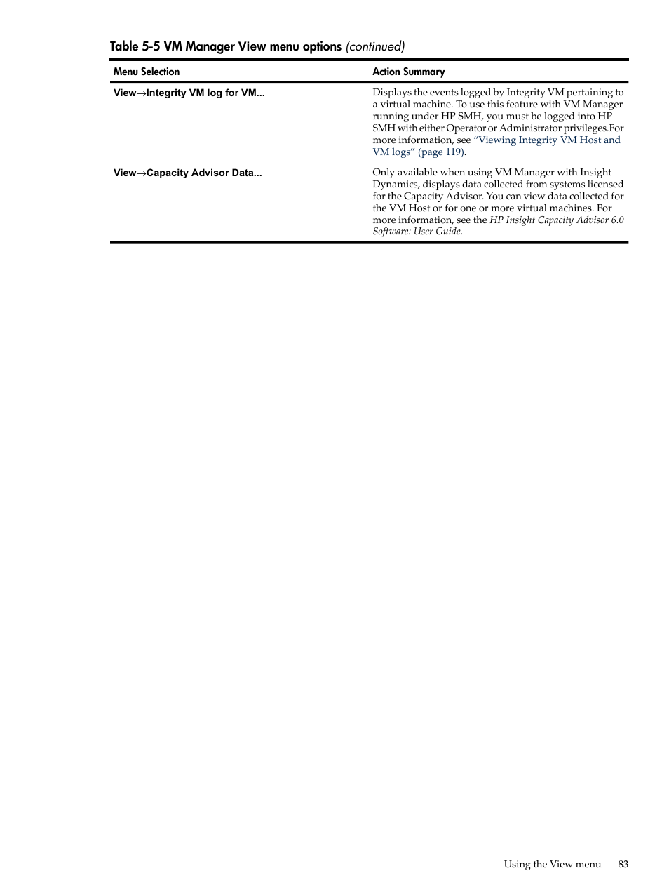 HP Matrix Operating Environment Software User Manual | Page 83 / 138