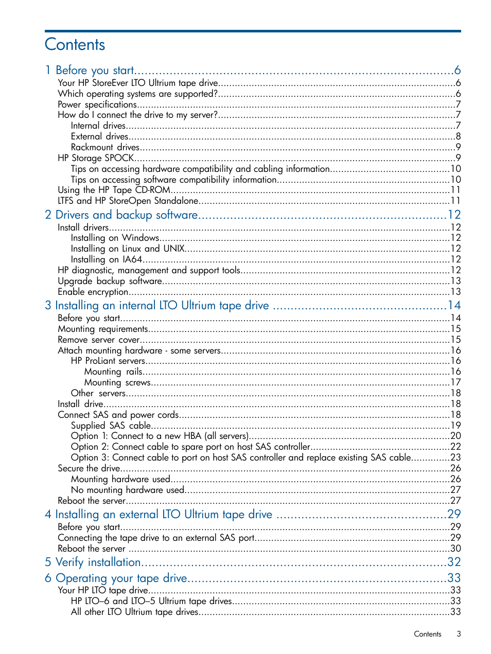 HP StoreEver Ultrium Tape Drives User Manual | Page 3 / 61
