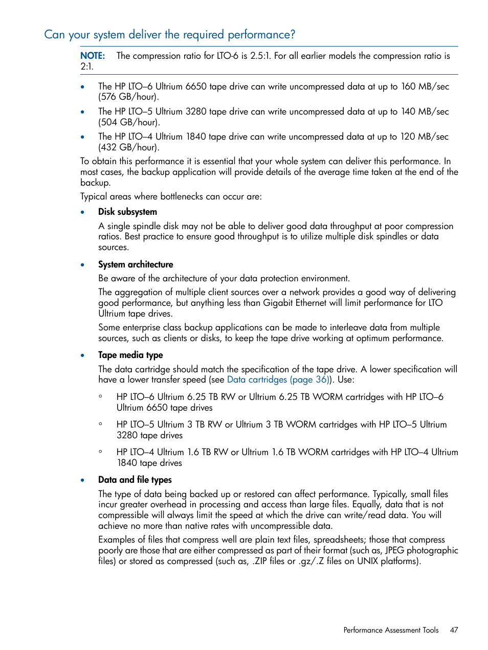 Can your system deliver the required performance | HP StoreEver Ultrium Tape Drives User Manual | Page 47 / 61