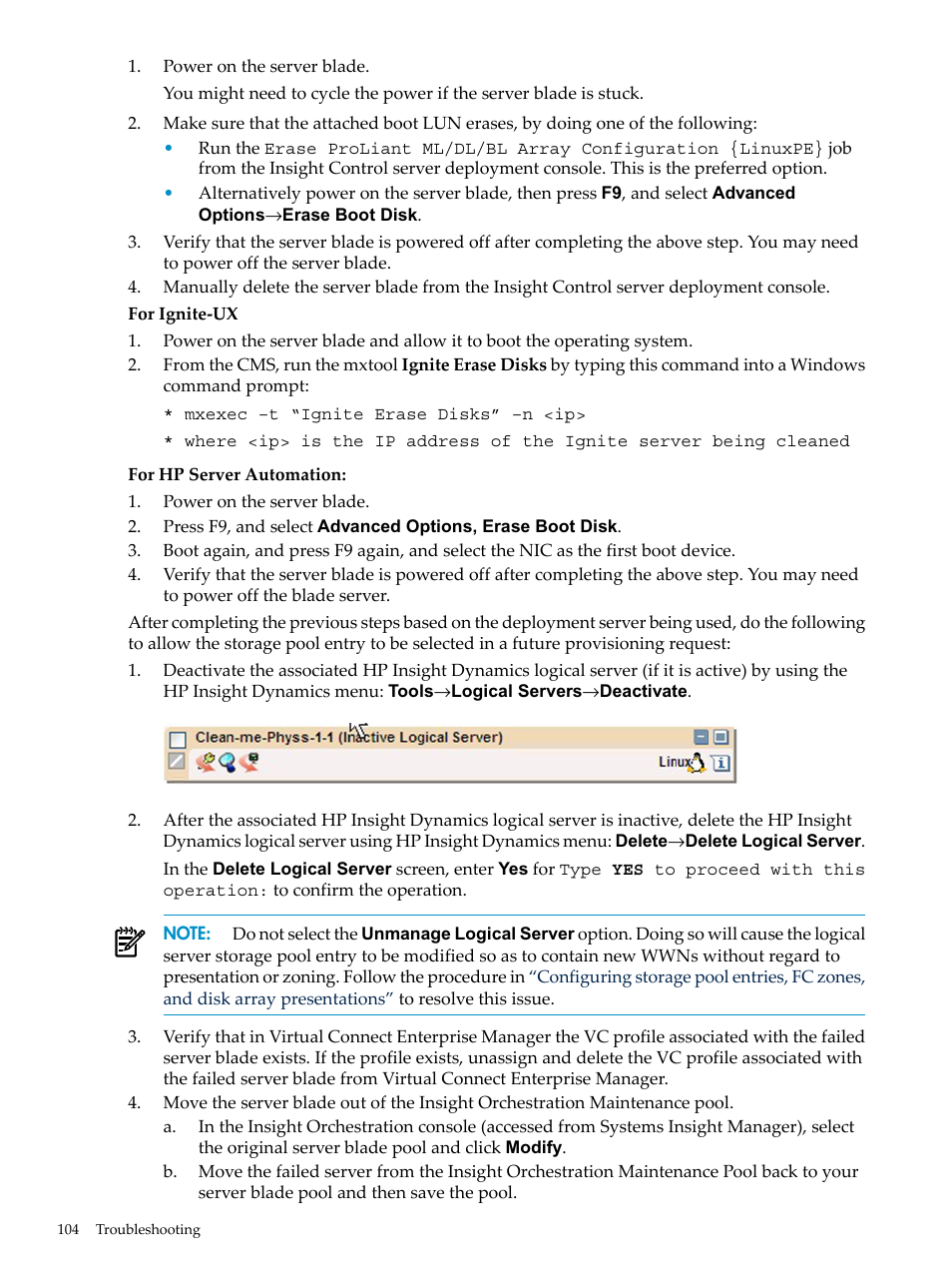 HP Matrix Operating Environment Software User Manual | Page 104 / 128