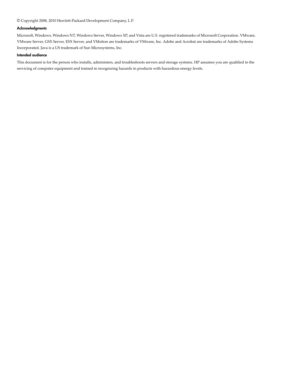 HP Matrix Operating Environment Software User Manual | Page 2 / 128