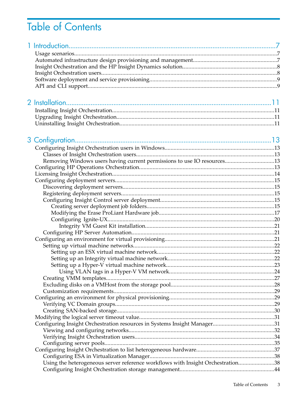 HP Matrix Operating Environment Software User Manual | Page 3 / 128