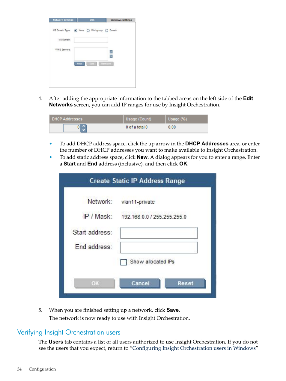 Verifying insight orchestration users | HP Matrix Operating Environment Software User Manual | Page 34 / 128