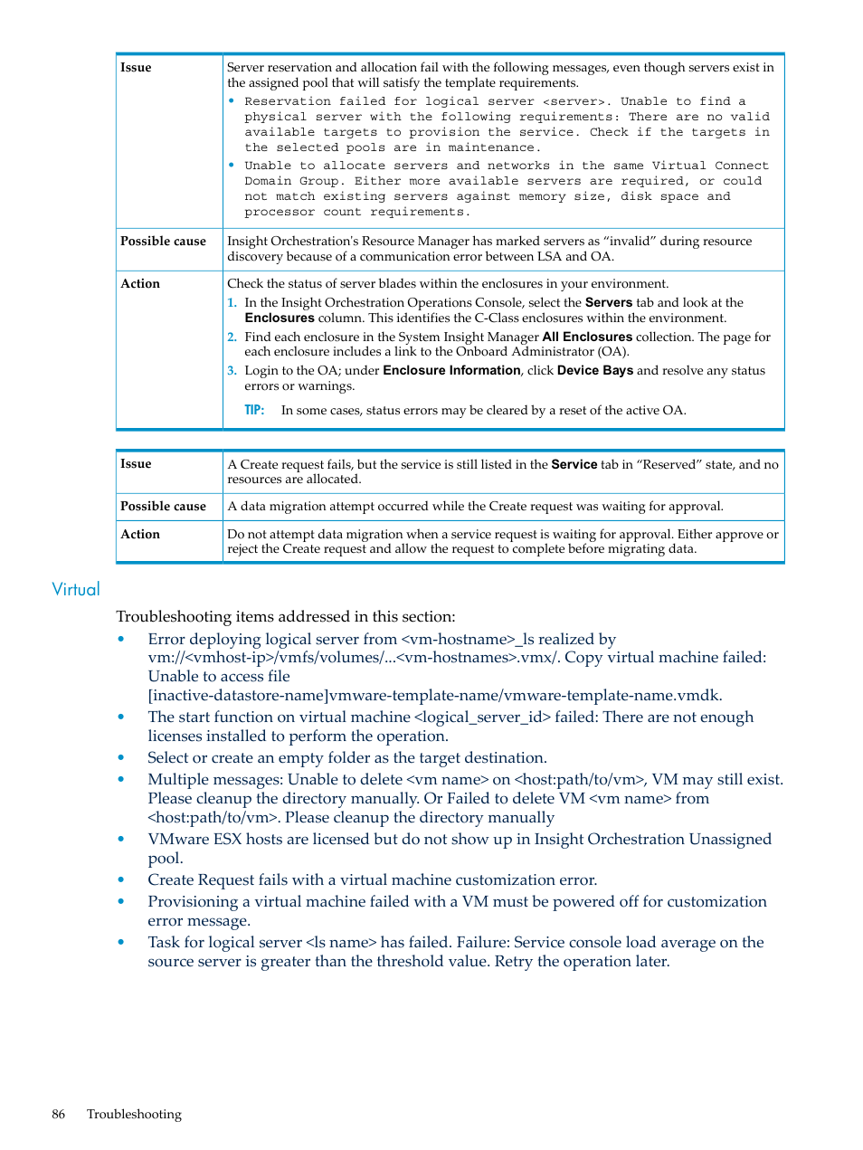 Virtual | HP Matrix Operating Environment Software User Manual | Page 86 / 128