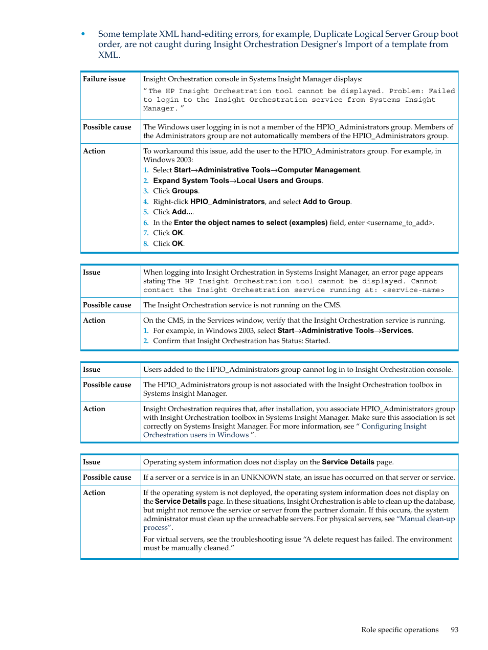 Orchestration service running at: <service-name | HP Matrix Operating Environment Software User Manual | Page 93 / 128
