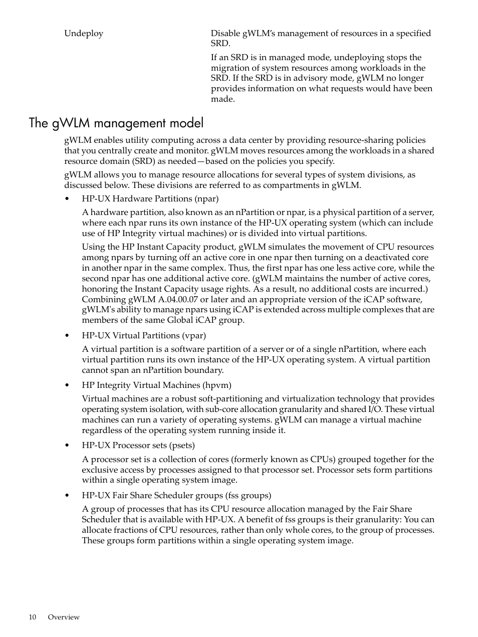 The gwlm management model | HP Matrix Operating Environment Software User Manual | Page 10 / 68