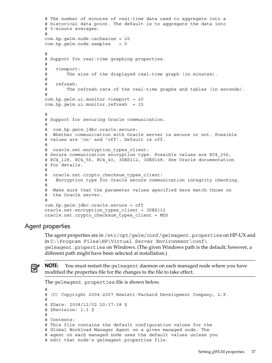 Agent properties | HP Matrix Operating Environment Software User Manual | Page 37 / 68