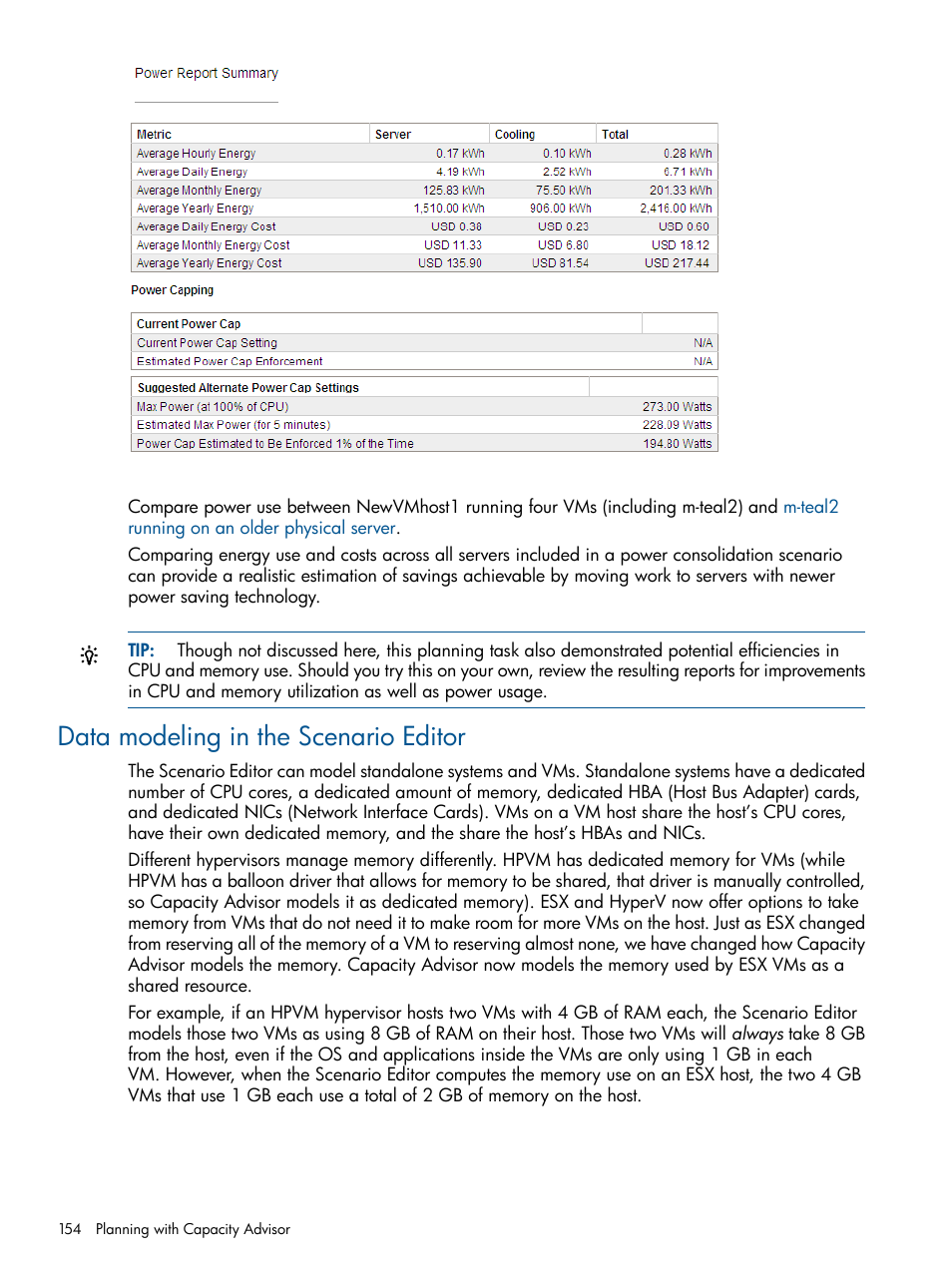 Data modeling in the scenario editor, Data | HP Matrix Operating Environment Software User Manual | Page 154 / 239