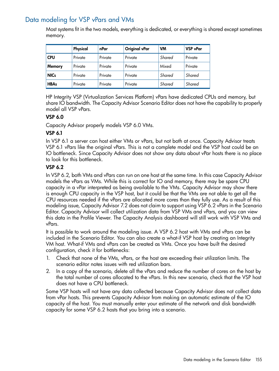 Data modeling for vsp vpars and vms | HP Matrix Operating Environment Software User Manual | Page 155 / 239