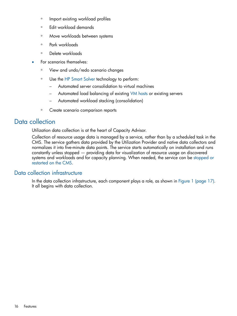 Data collection, Data collection infrastructure | HP Matrix Operating Environment Software User Manual | Page 16 / 239