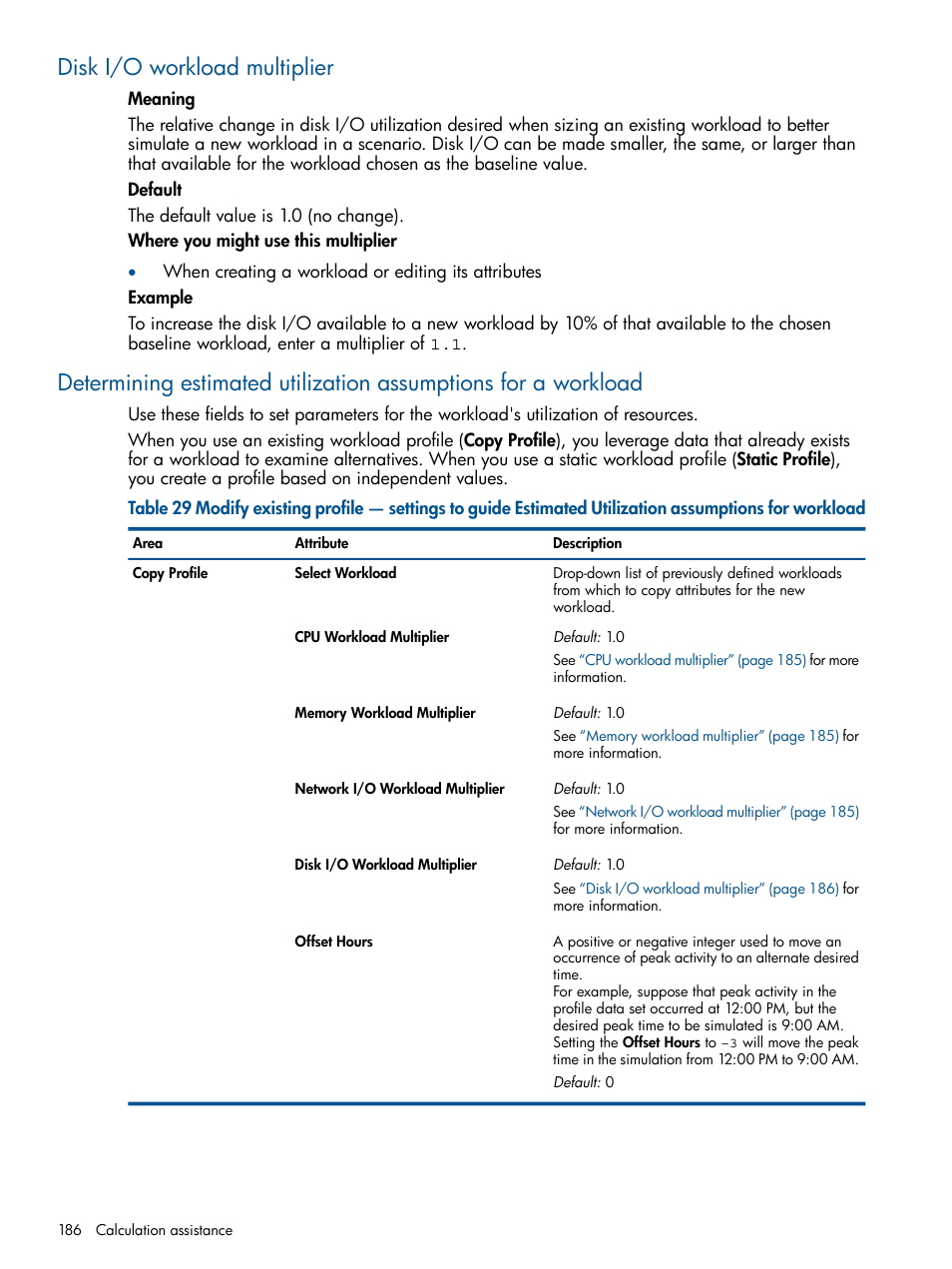 Disk i/o workload multiplier | HP Matrix Operating Environment Software User Manual | Page 186 / 239