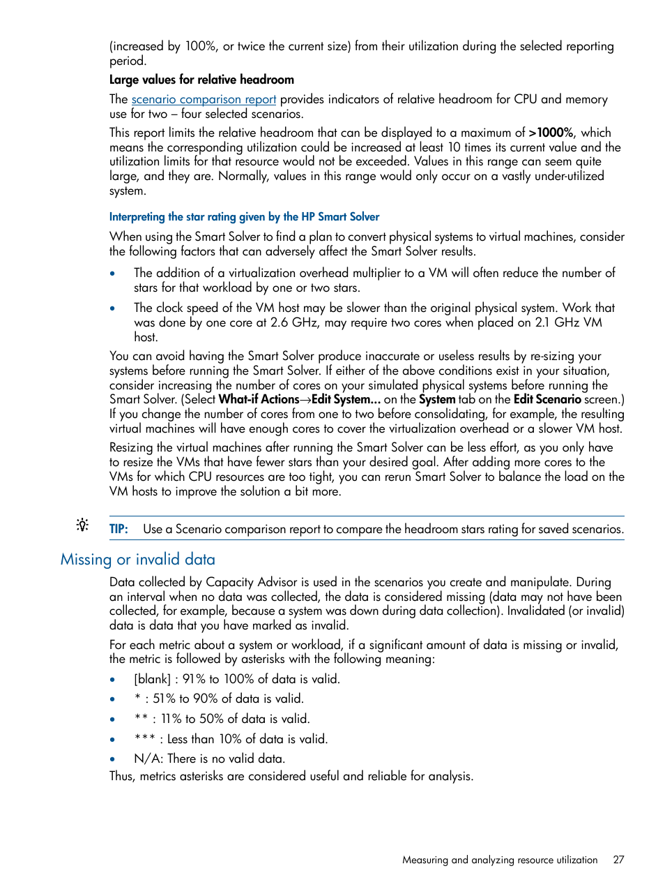 Missing or invalid data | HP Matrix Operating Environment Software User Manual | Page 27 / 239