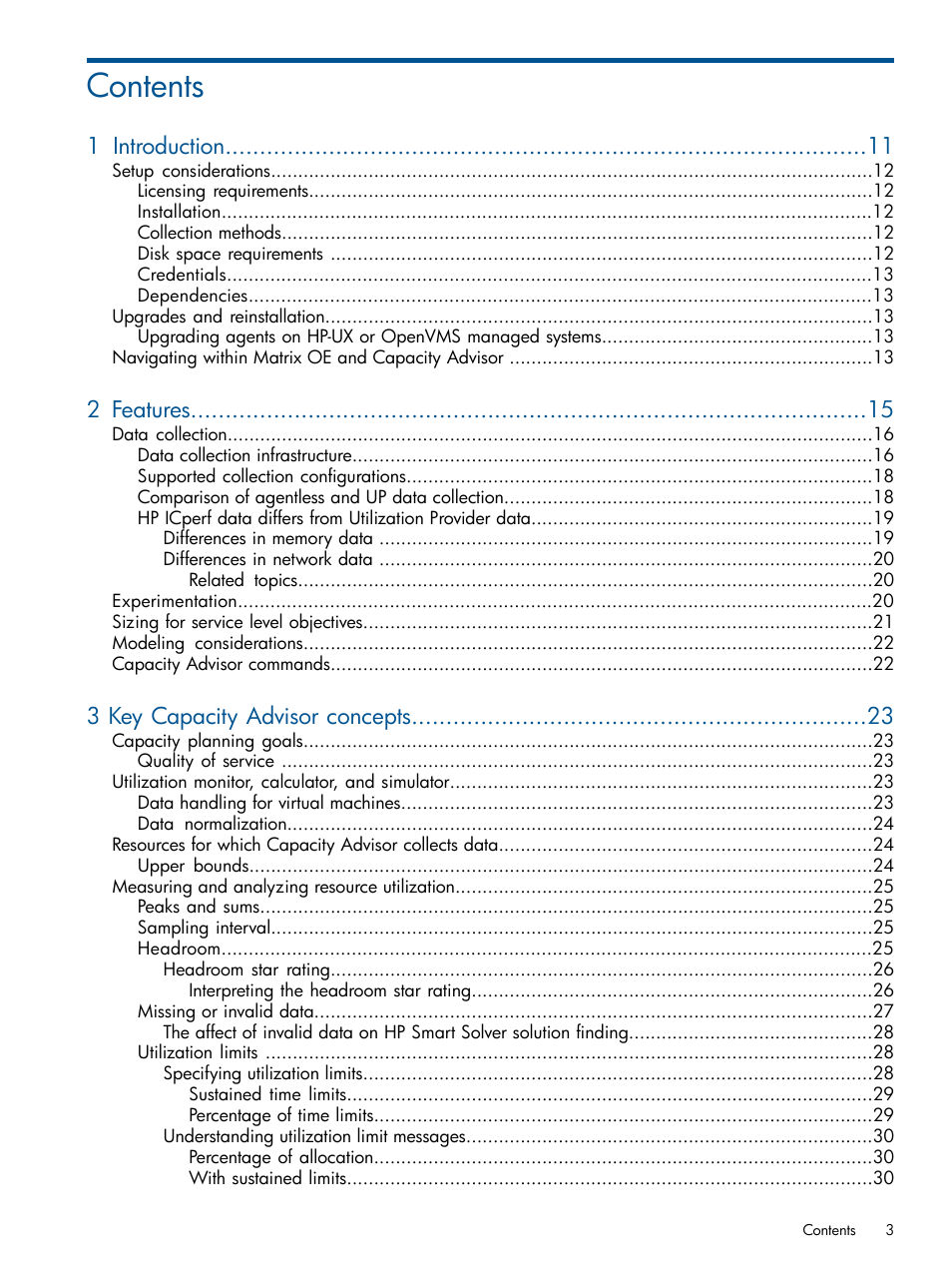 HP Matrix Operating Environment Software User Manual | Page 3 / 239