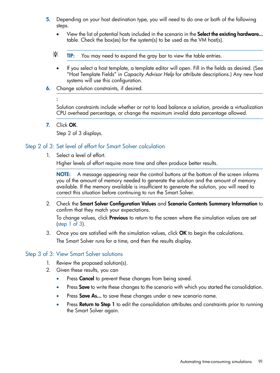 Step 3 of 3: view smart solver solutions | HP Matrix Operating Environment Software User Manual | Page 91 / 239