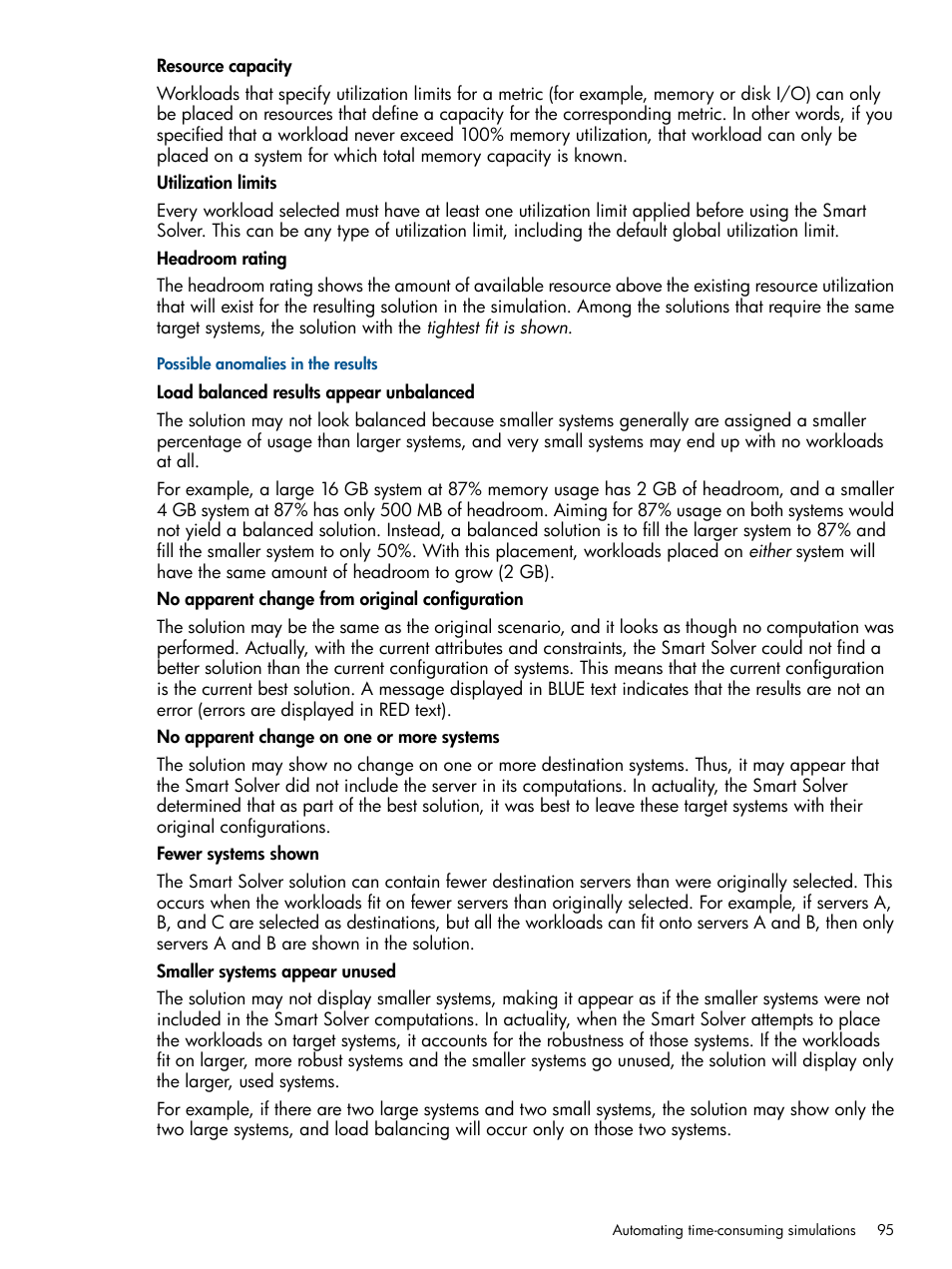 Possible anomalies in the results | HP Matrix Operating Environment Software User Manual | Page 95 / 239