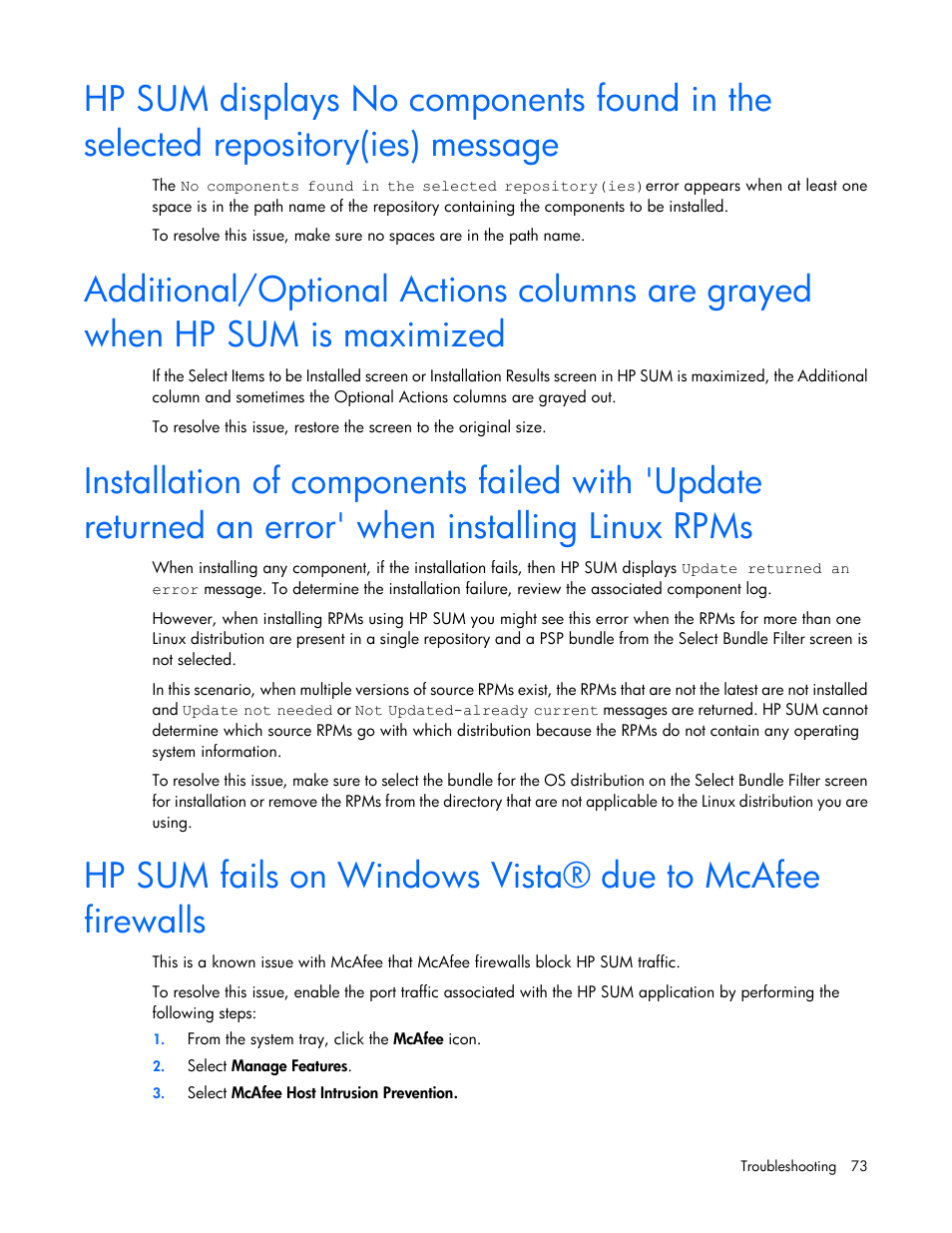 HP Smart Update Manager (User Guide) User Manual | Page 73 / 82