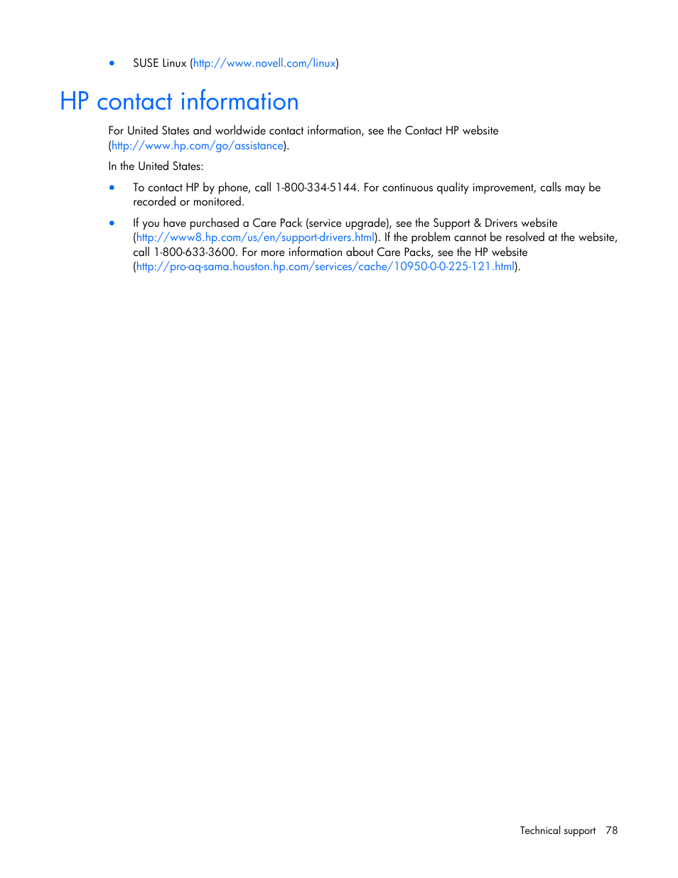 Hp contact information | HP Smart Update Manager (User Guide) User Manual | Page 78 / 82