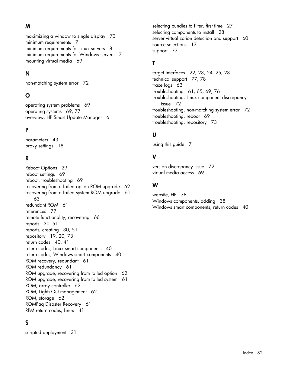 HP Smart Update Manager (User Guide) User Manual | Page 82 / 82