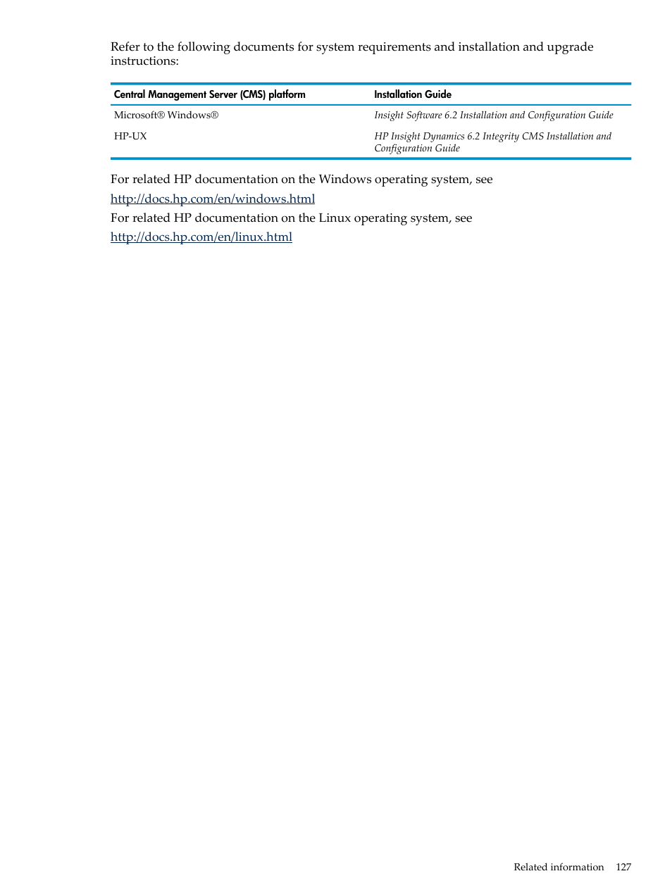HP Matrix Operating Environment Software User Manual | Page 127 / 132