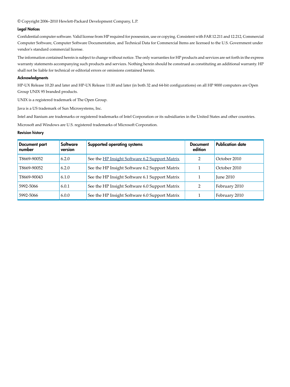 HP Matrix Operating Environment Software User Manual | Page 2 / 132