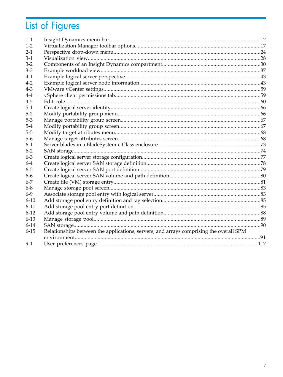 List of figures | HP Matrix Operating Environment Software User Manual | Page 7 / 132