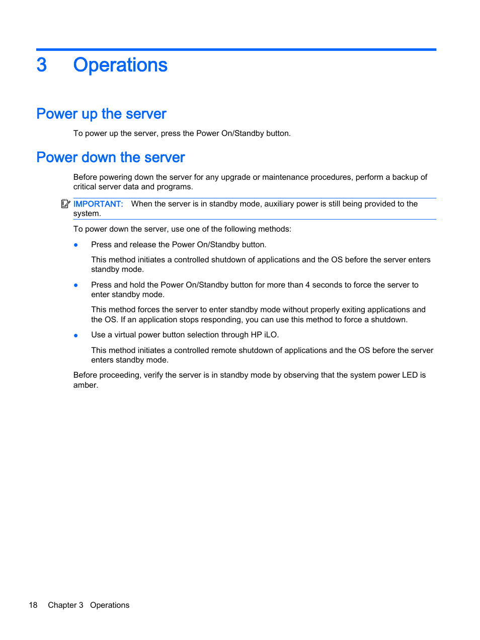 Operations, Power up the server, Power down the server | 3 operations, Power up the server power down the server, 3operations | HP DL380z Gen8 Virtual Workstation User Manual | Page 24 / 111