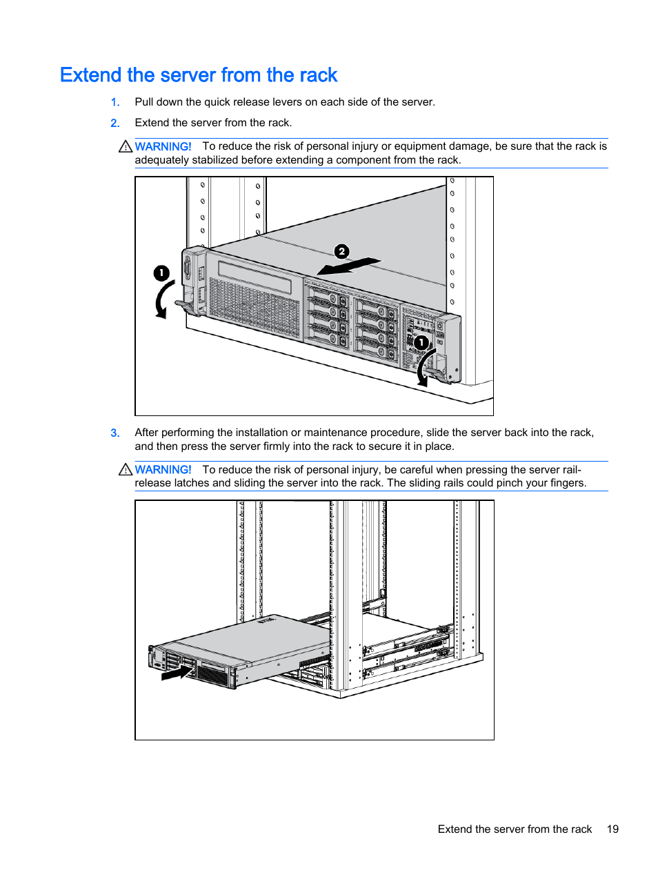 Extend the server from the rack | HP DL380z Gen8 Virtual Workstation User Manual | Page 25 / 111