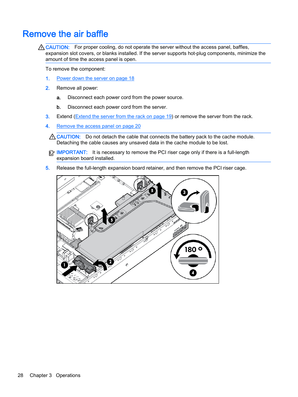 Remove the air baffle | HP DL380z Gen8 Virtual Workstation User Manual | Page 34 / 111