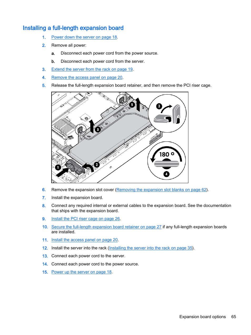 Installing a full-length expansion board | HP DL380z Gen8 Virtual Workstation User Manual | Page 71 / 111