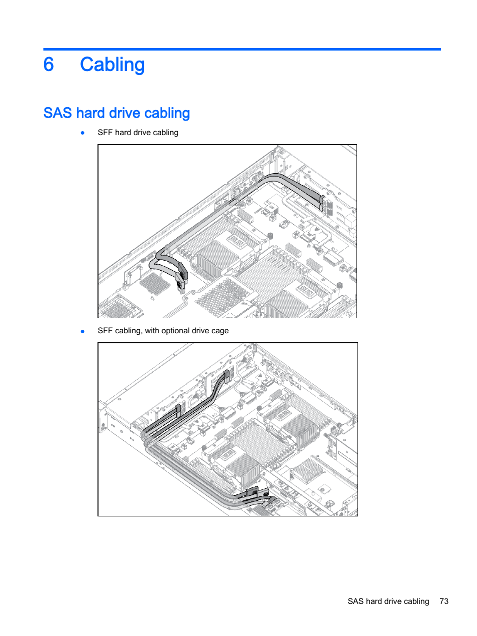 Cabling, Sas hard drive cabling, 6 cabling | 6cabling | HP DL380z Gen8 Virtual Workstation User Manual | Page 79 / 111