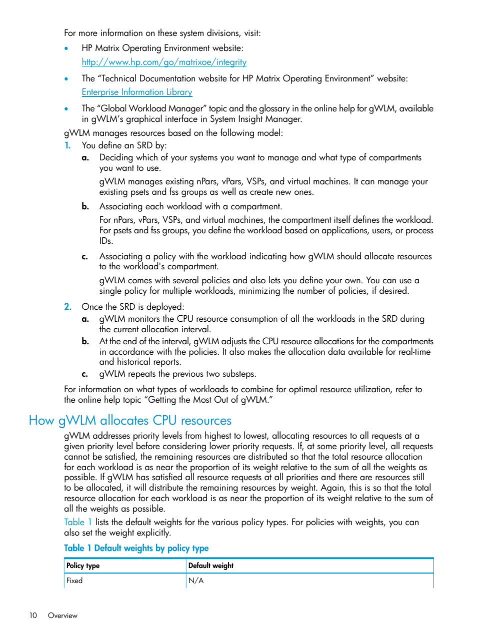 How gwlm allocates cpu resources | HP Matrix Operating Environment Software User Manual | Page 10 / 70