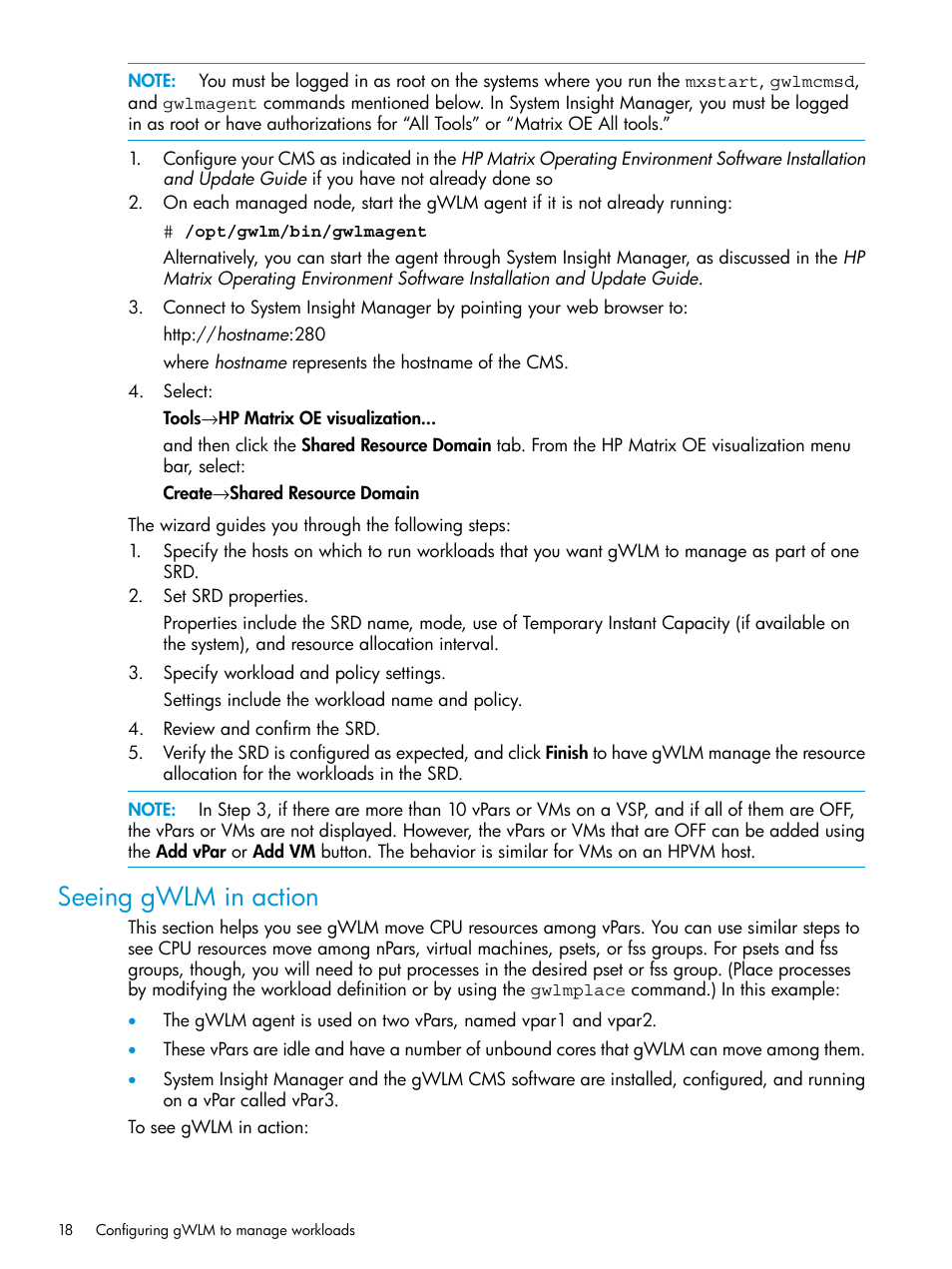 Seeing gwlm in action | HP Matrix Operating Environment Software User Manual | Page 18 / 70
