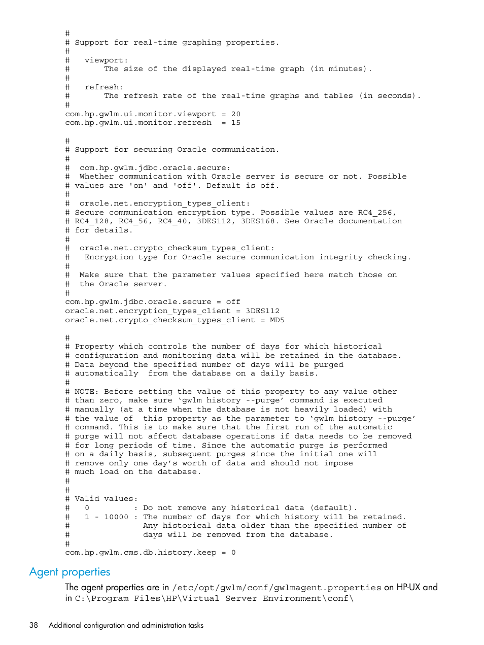 Agent properties | HP Matrix Operating Environment Software User Manual | Page 38 / 70