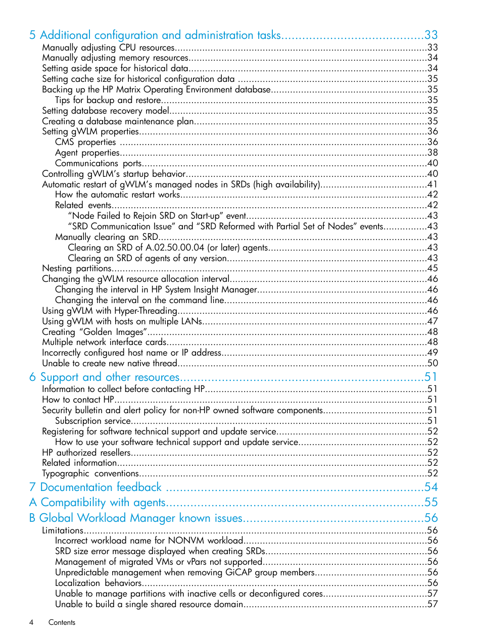 6 support and other resources | HP Matrix Operating Environment Software User Manual | Page 4 / 70