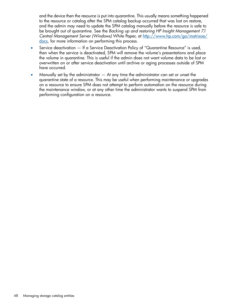 HP Matrix Operating Environment Software User Manual | Page 48 / 95