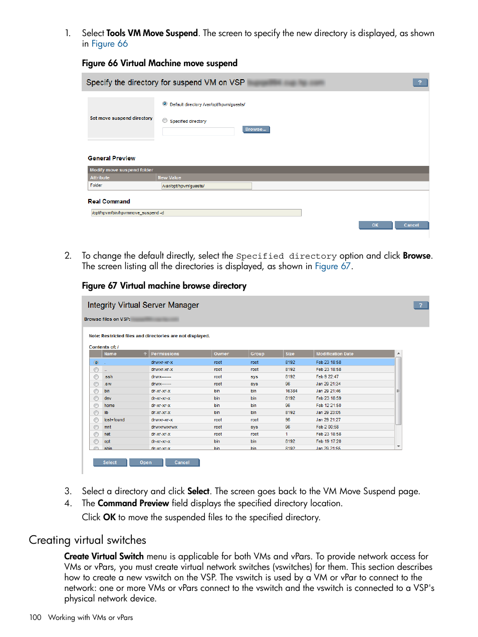 Creating virtual switches | HP Matrix Operating Environment Software User Manual | Page 100 / 142