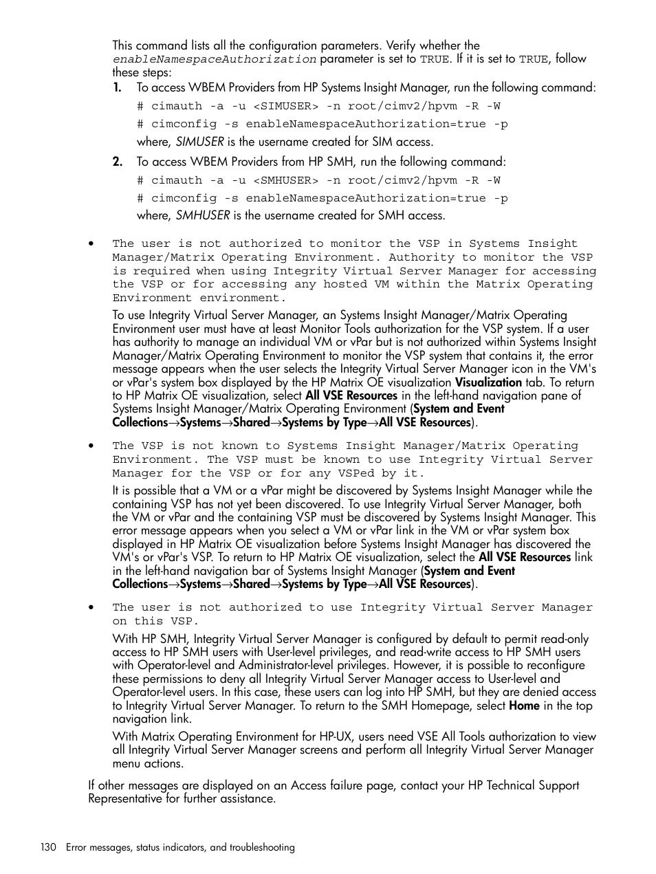 HP Matrix Operating Environment Software User Manual | Page 130 / 142