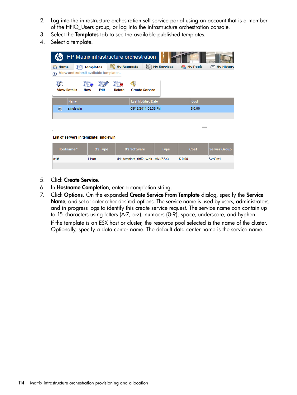 HP Matrix Operating Environment Software User Manual | Page 114 / 209