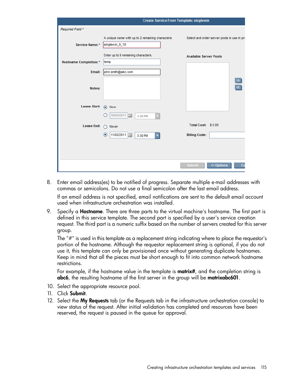 HP Matrix Operating Environment Software User Manual | Page 115 / 209