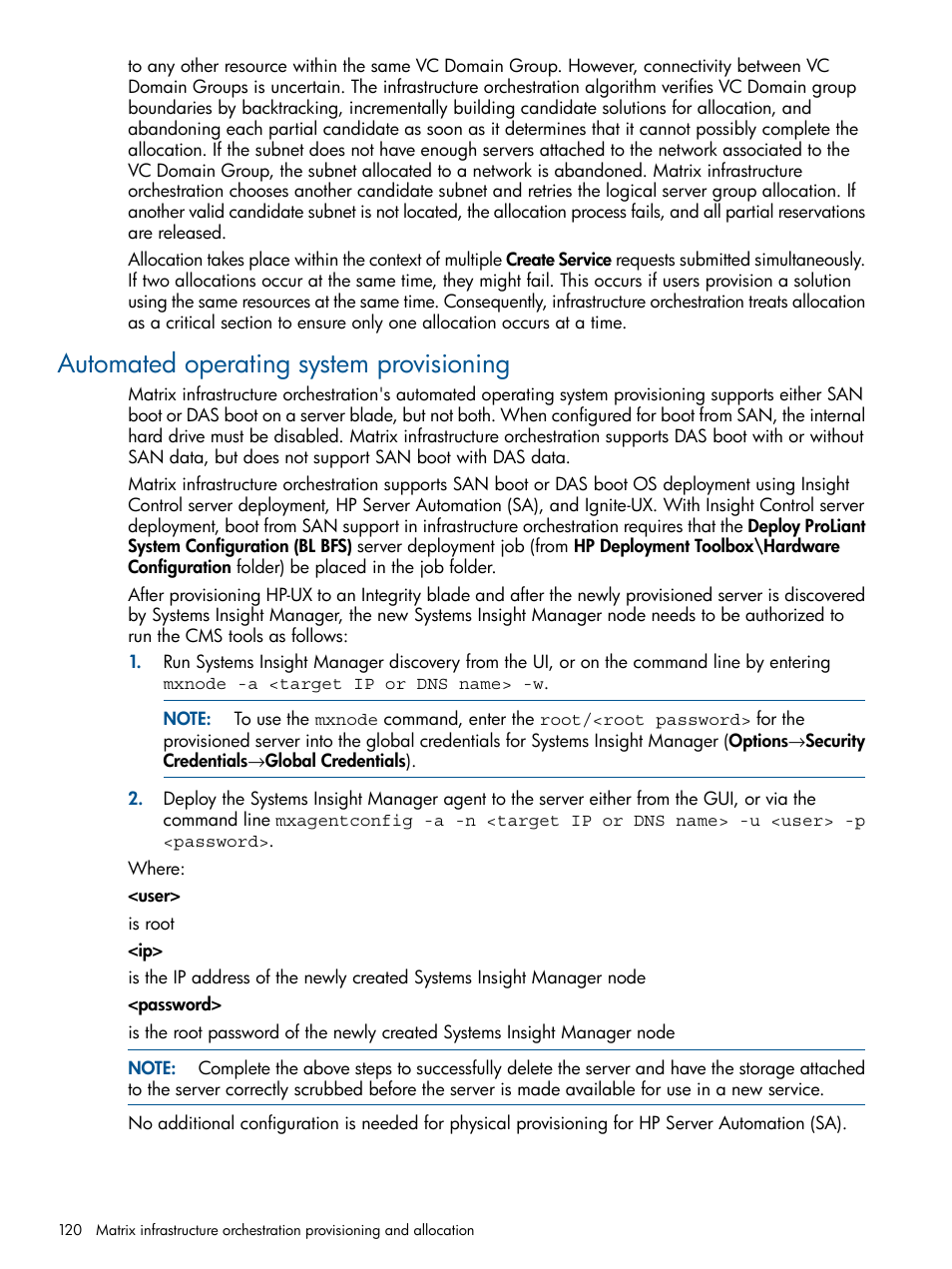 Automated operating system provisioning | HP Matrix Operating Environment Software User Manual | Page 120 / 209