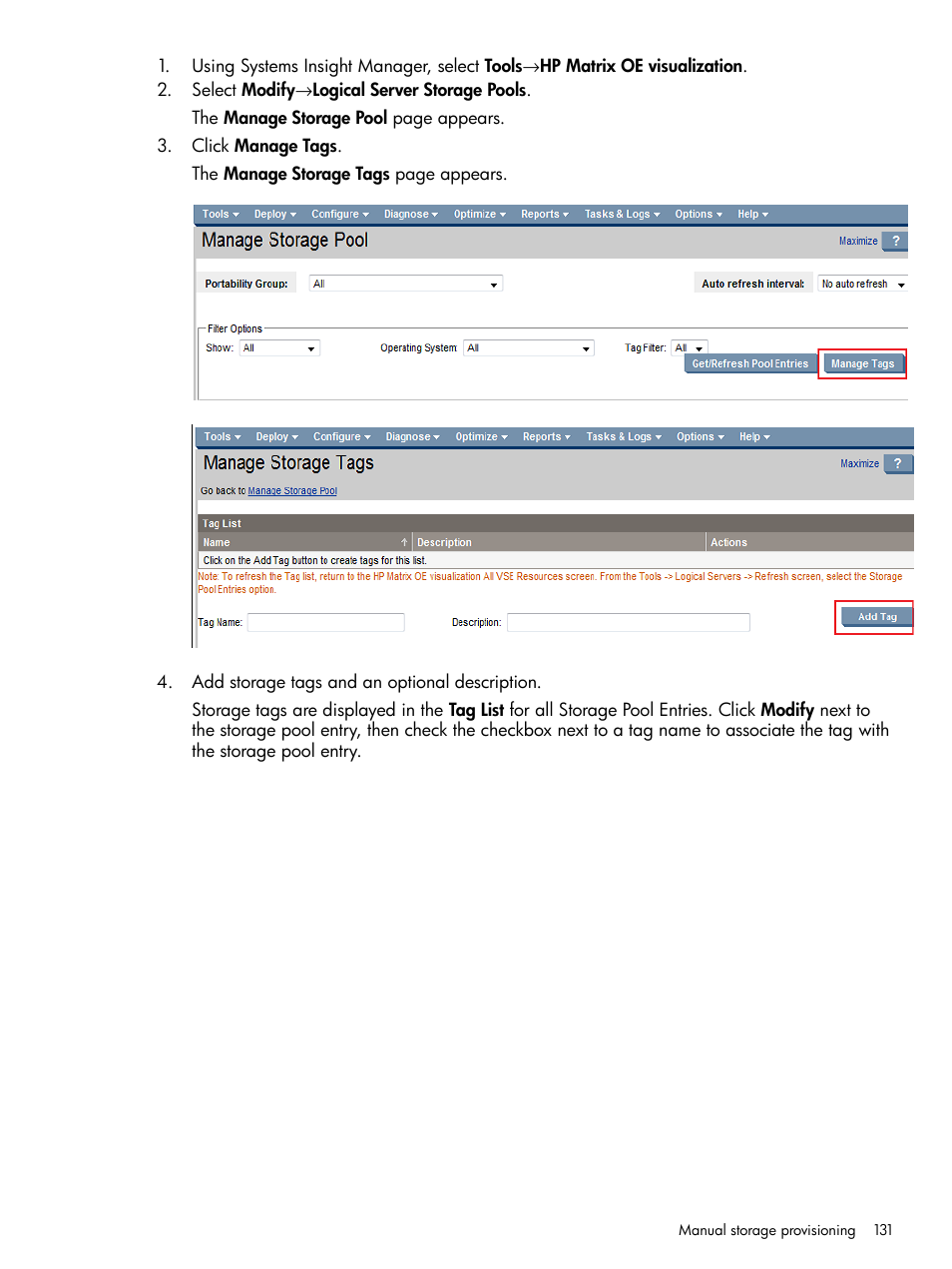 HP Matrix Operating Environment Software User Manual | Page 131 / 209