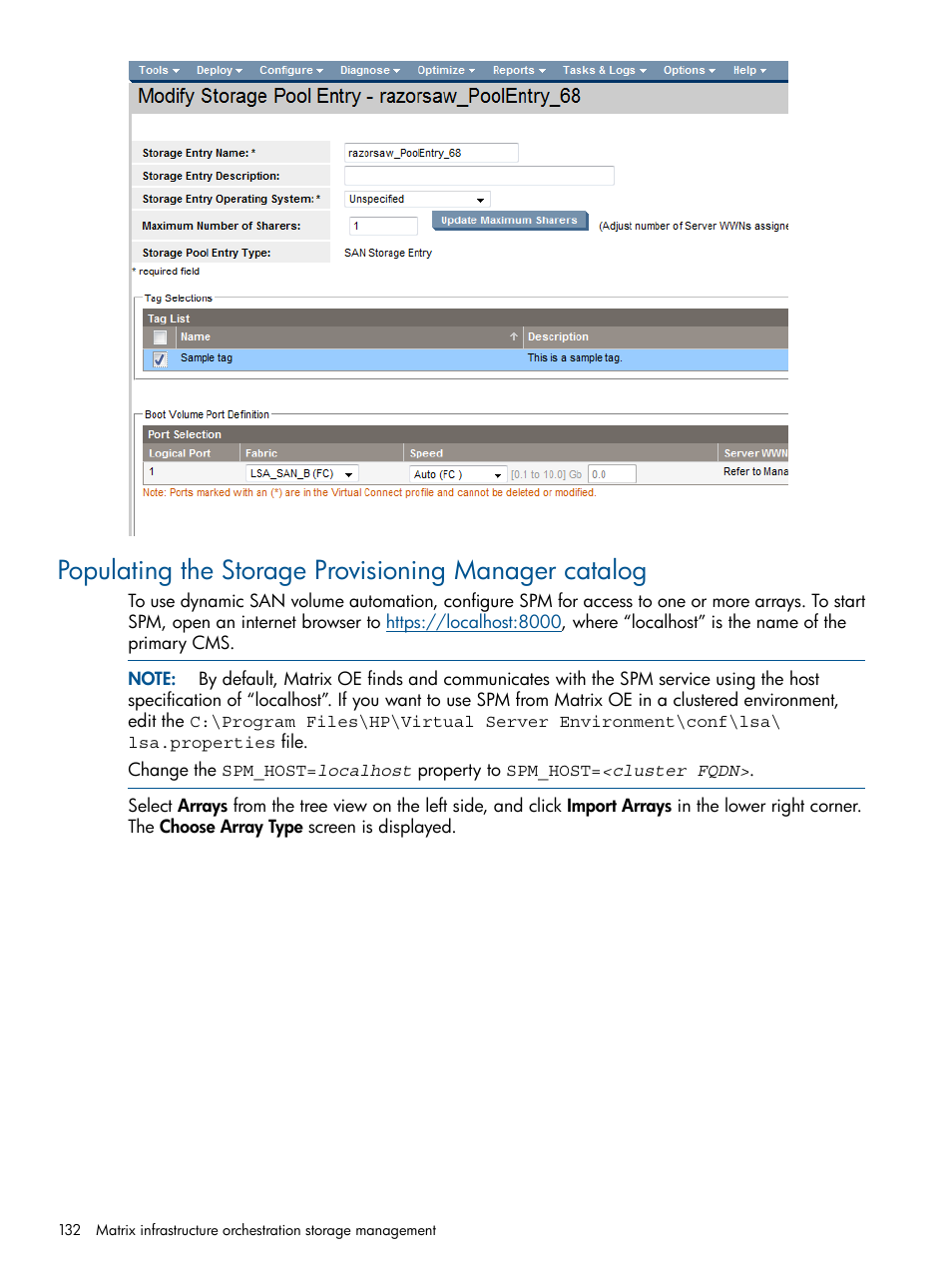 HP Matrix Operating Environment Software User Manual | Page 132 / 209