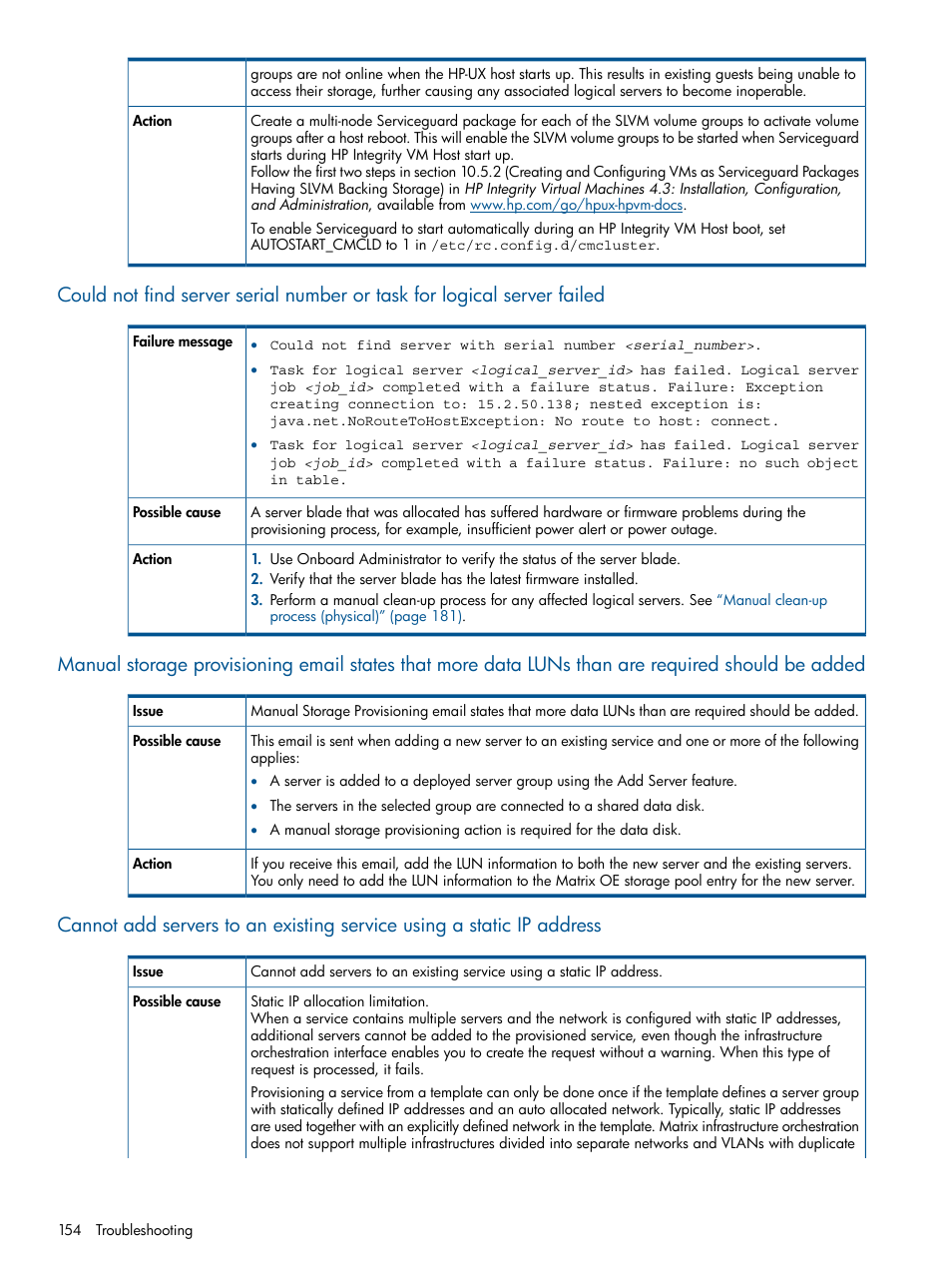 HP Matrix Operating Environment Software User Manual | Page 154 / 209