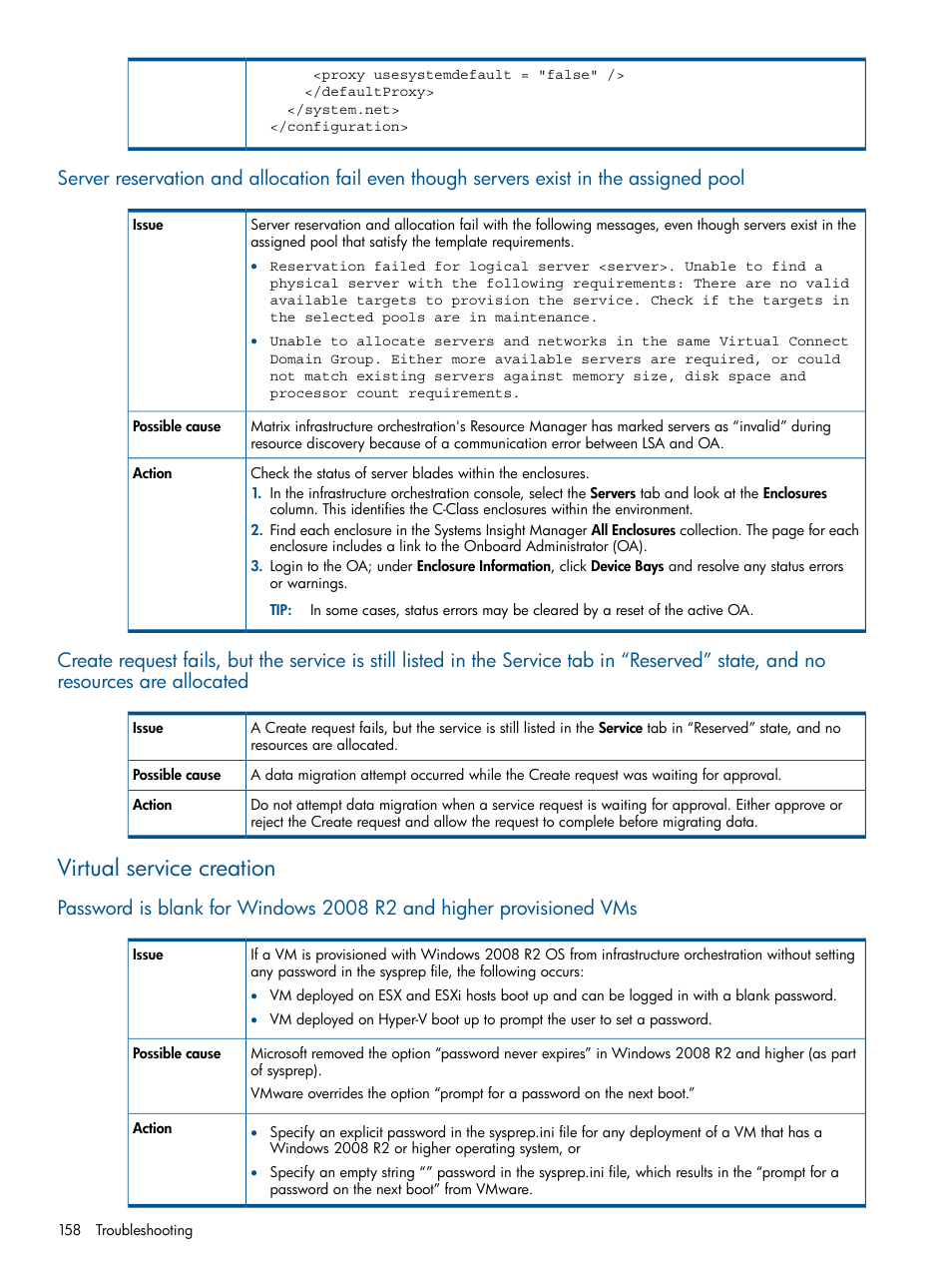 Virtual service creation | HP Matrix Operating Environment Software User Manual | Page 158 / 209