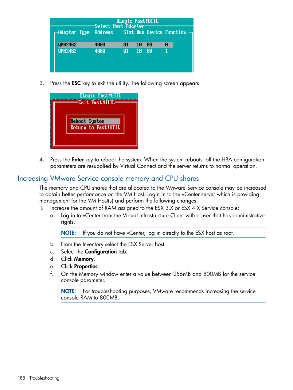 Increasing vmware | HP Matrix Operating Environment Software User Manual | Page 188 / 209