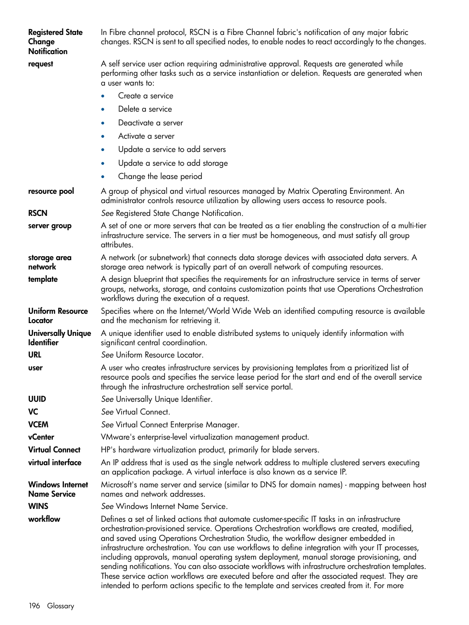 Compute resource pools, Template, Users | Templates, Resources | HP Matrix Operating Environment Software User Manual | Page 196 / 209