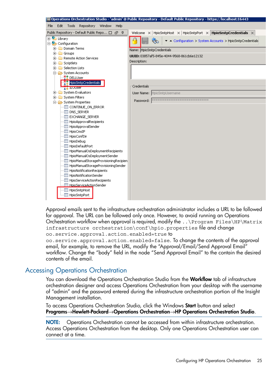 Accessing operations orchestration | HP Matrix Operating Environment Software User Manual | Page 25 / 209